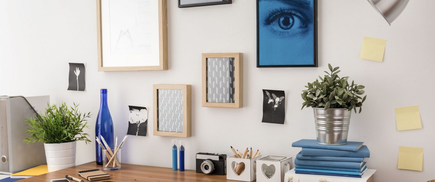 41028057 - stylish tidy wooden desk with data in office